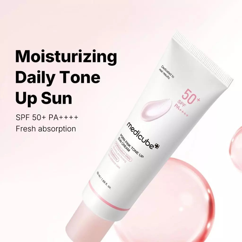 Tube of Medicube Moisturizing Daily Tone Up Sun with product details on a white background