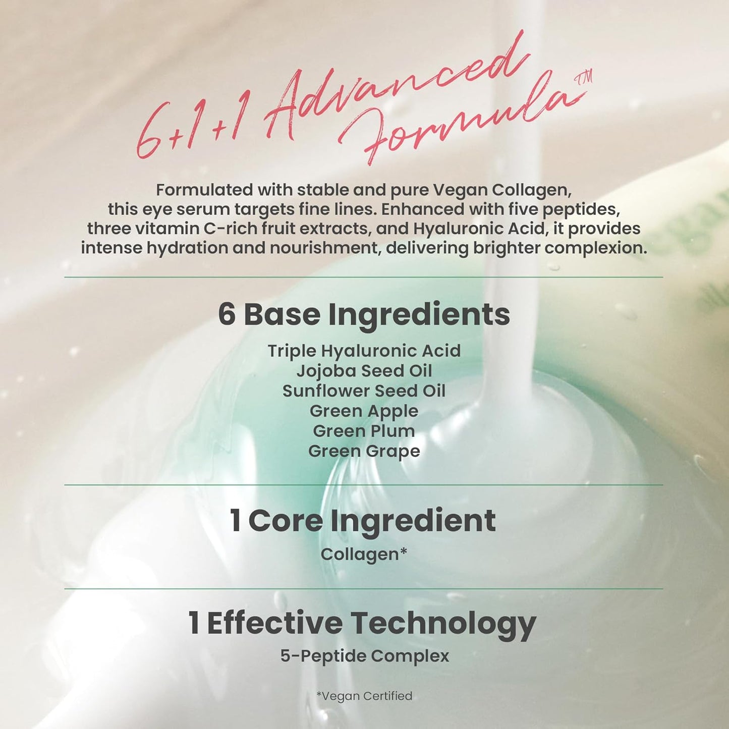 Eye serum packaging with product details and ingredients listed.