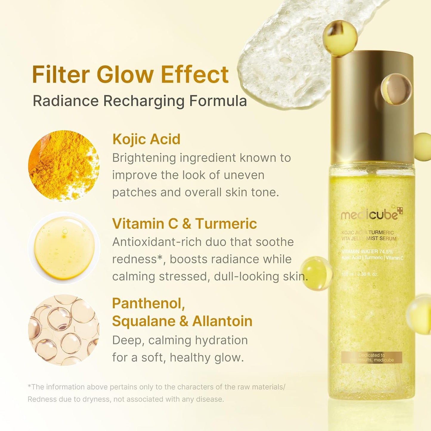 Skincare product with ingredients listed on a light background