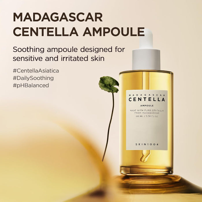 CENTELLA AMPOULE with hashtags and main purpose