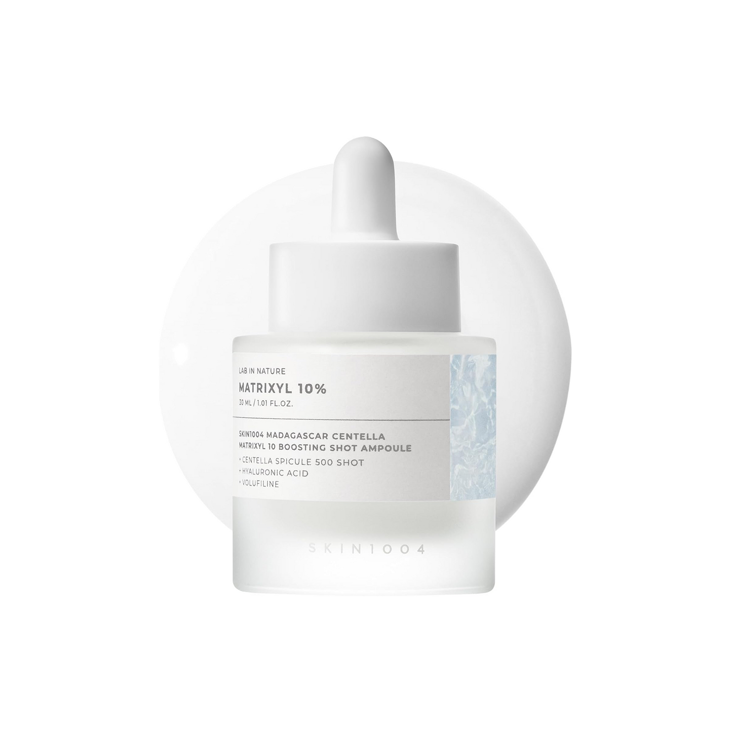 Skincare product with dropper on a white background