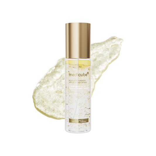 Medicube skincare product with gold cap on a white background
