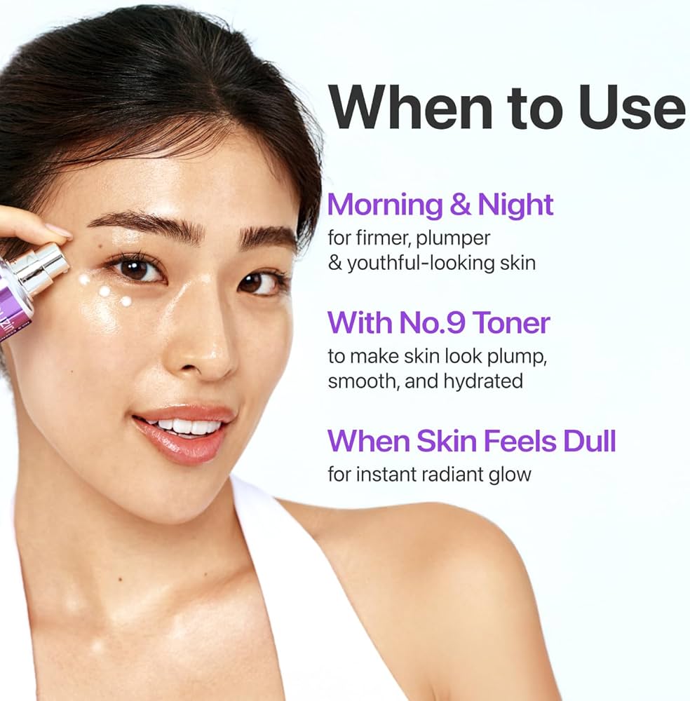 Woman applying toner with text on how to use it for skin care.