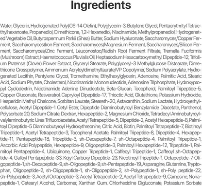 List of ingredients on a white background