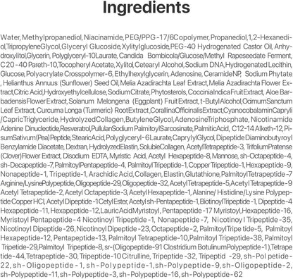 List of ingredients on a white background