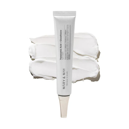 Skincare tube with white cream on a white background
