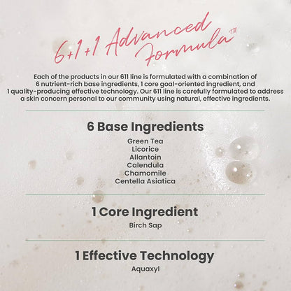 Product label with 6+1+1 Advanced Formula details on a textured background
