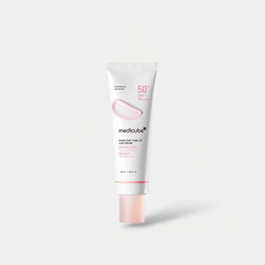 Medicube sunscreen cream tube on a white background