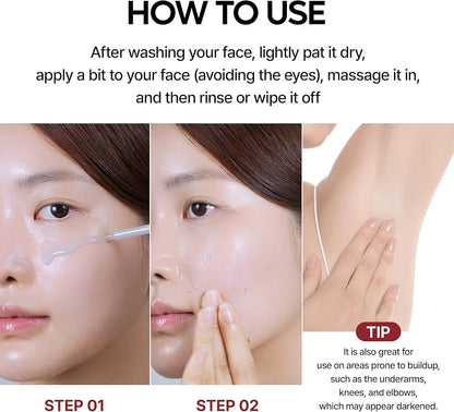 Instructions on how to use a skincare product with step-by-step images of application.