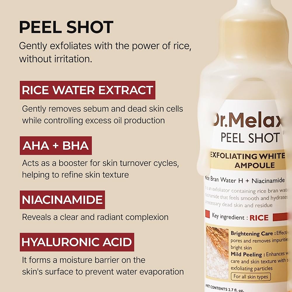 Dr. Melaxin - Peel Shot Glow White Rice Peeling Ampoule