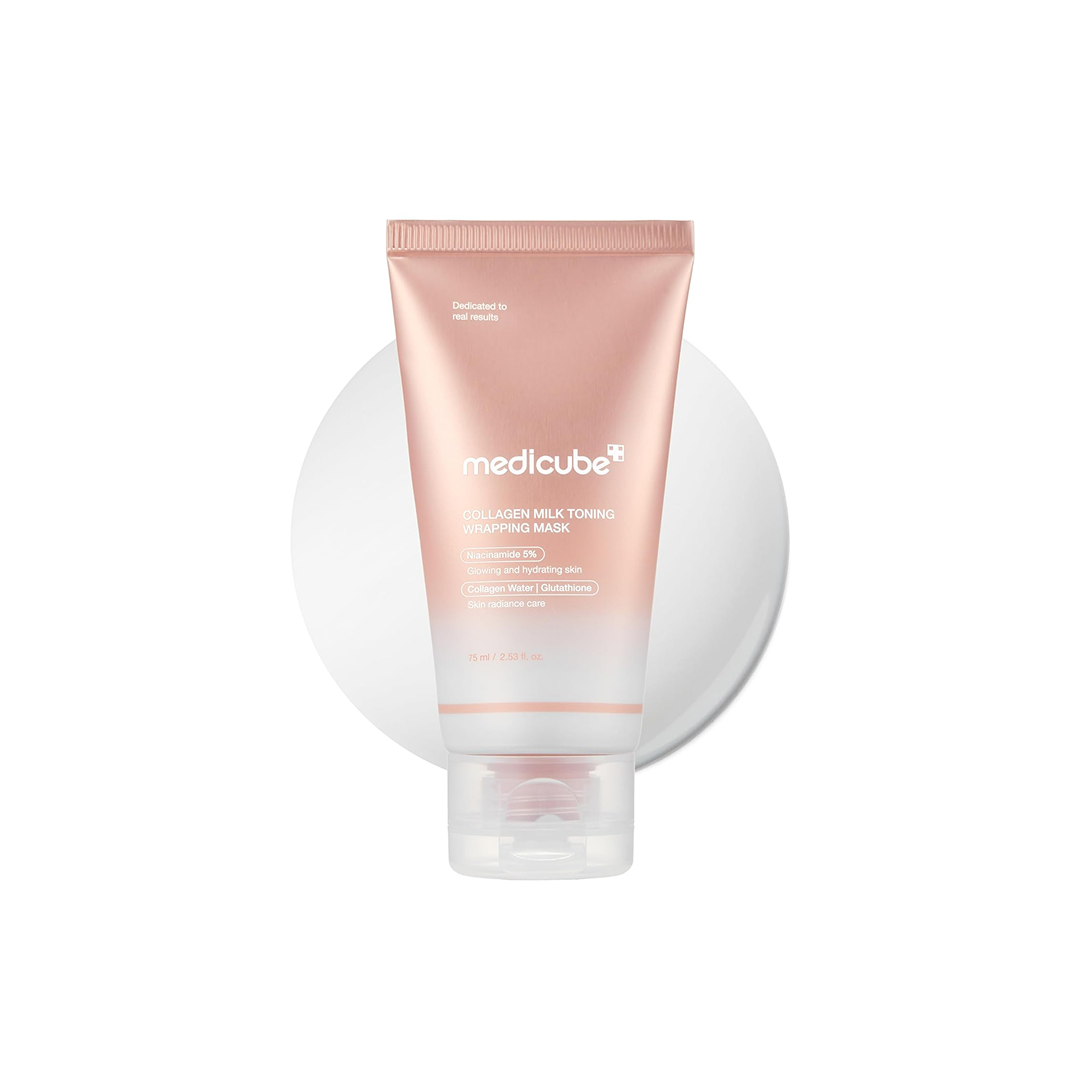 Medicube facial mask tube on a white background