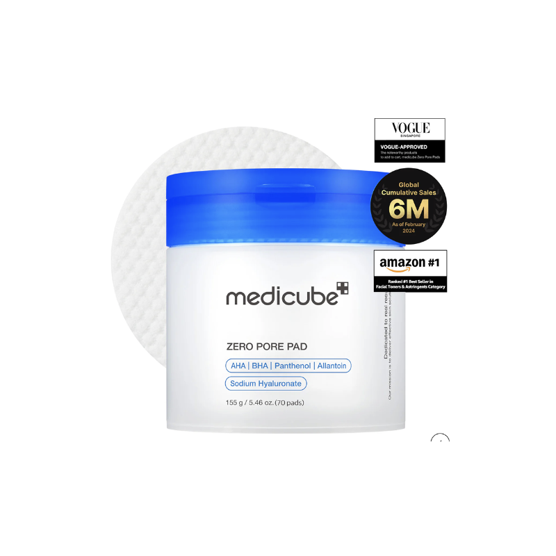 Medicube Zero Pore Pad packaging with visible brand logos on a white background