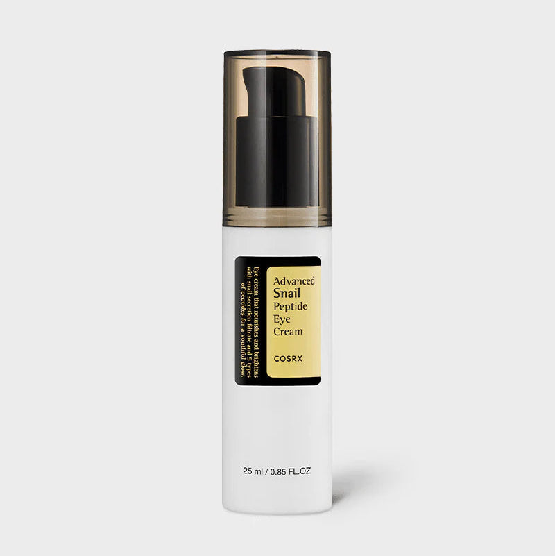 Skincare bottle with a gold cap on a white background