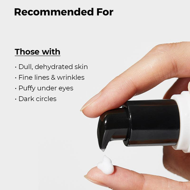 COSRX skincare product being applied to a finger with text indicating recommended use for skin concerns.