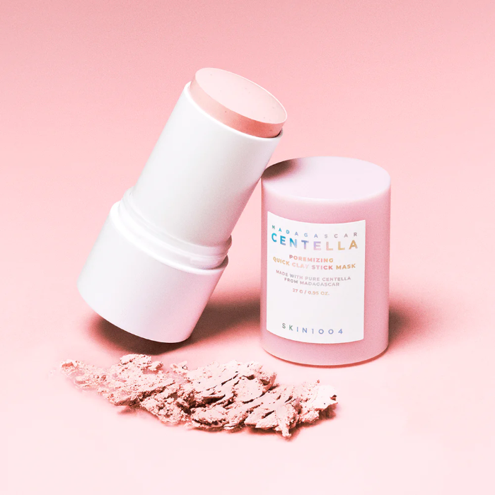 Skincare product with a pink background