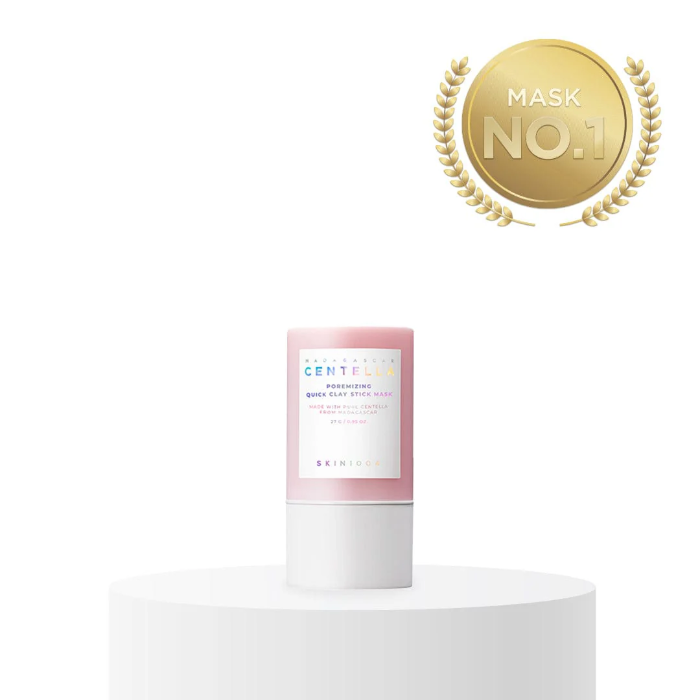 Skincare product with a gold award label on a white background
